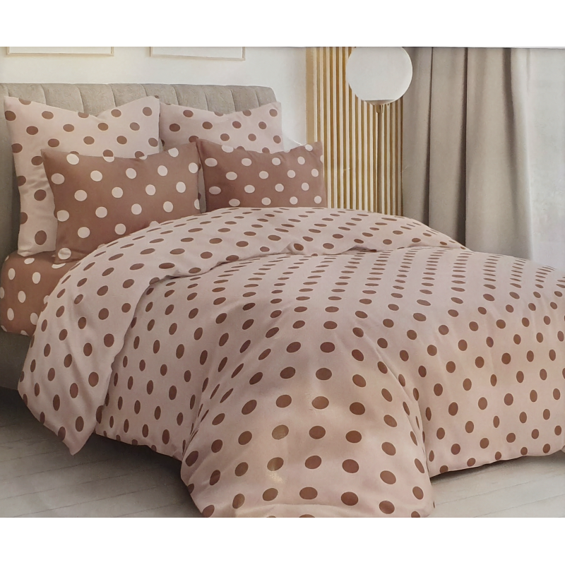 Brown Polka Dot Bed Linen Set
