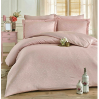 PUDRA CLASSIK DAMASK Jacquard MERISET Bed Linen Set - One-and-a-Half Size with Fitted Sheet (550647)