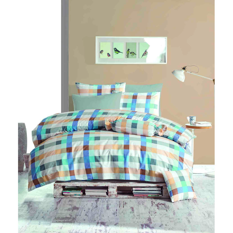 Комплект постельного белья Majoli Ekose Blue