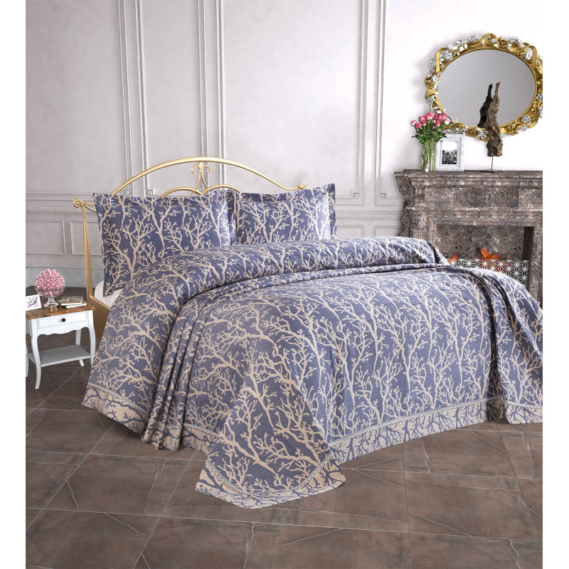 Покрывало Tropik Home Pandora Bamboo Navy Blue 1228-7 240x260
