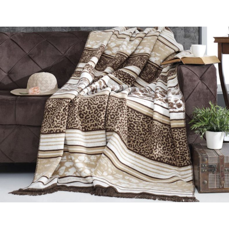 Плед Diva Leopard Brown 180x220
