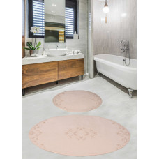 Набор ковриков для ванной комнаты с гипюром Diva Nice Pudra 60*100+50*60
