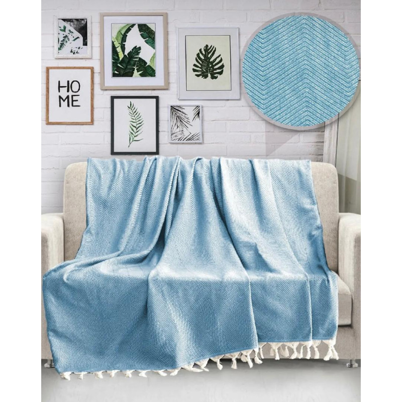 Плед Diva Waves L Blue 170x230
