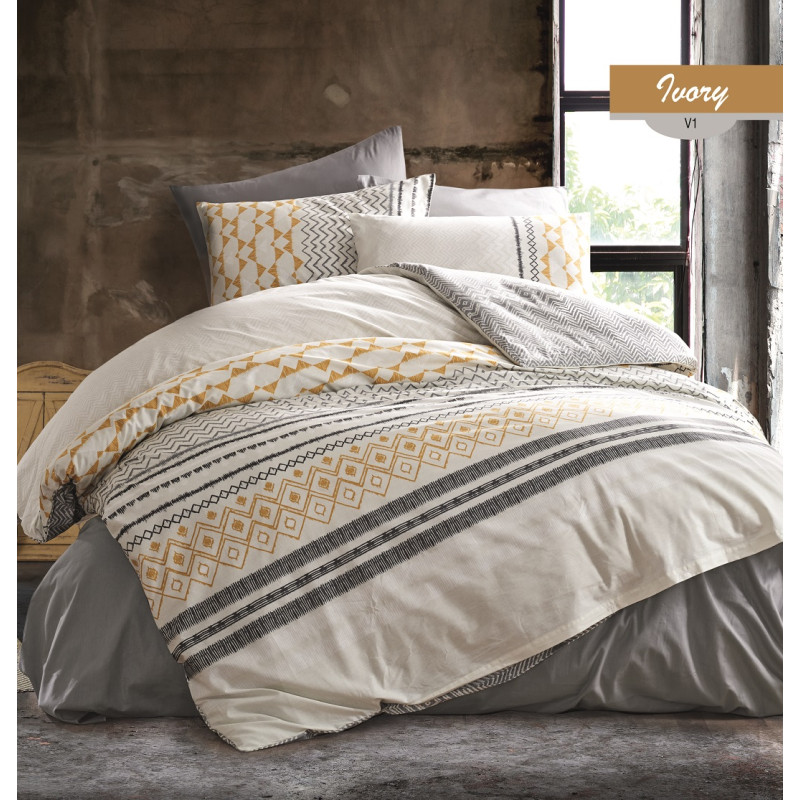 Комплект постельного белья Majoli Ivory v3 Grey 200x220
