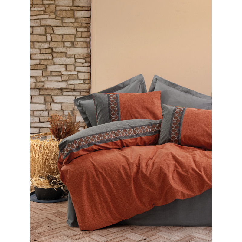 
Комплект постільної білизни Cotton Box Folk Art Tamaya Kiremit 200x220 