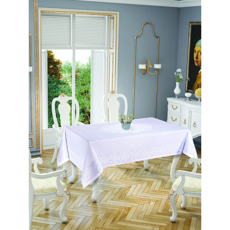 Скатерть Tropik home Paisley White 150x220
