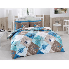 Постельное белье Majoli ранфорс Parisienne v2 Turkuaz 200x220
