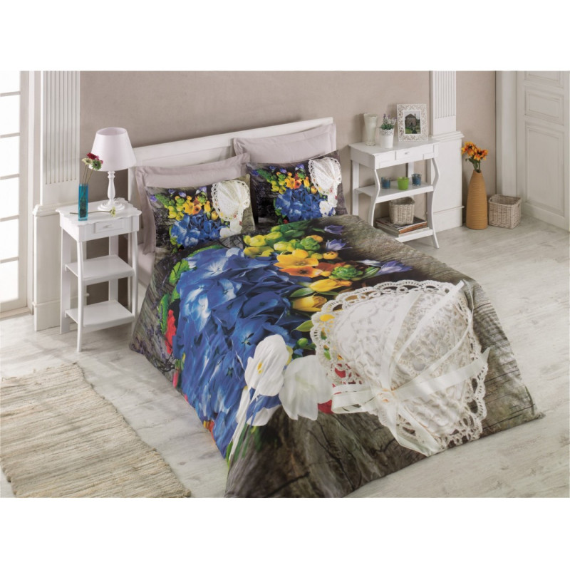 Постельное белье Cotton Box 3D с рюшами Беж 200x220
