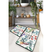 Набор ковриков для ванной комнаты Chilai Home Green in flower 60*100+50*60
