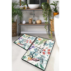 Набор ковриков для ванной комнаты Chilai Home Green in flower 60*100+50*60

