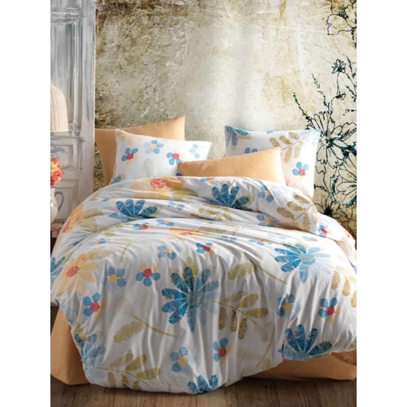 Постельный комплект Majoli Modern flowers v1 Mavi 200x220
