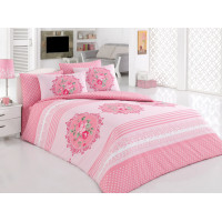 Постельное белье Majoli ранфорс Krayn v1 Pembe 200x220
