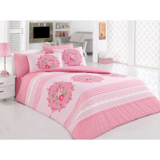 Постельное белье Majoli ранфорс Krayn v1 Pembe 200x220
