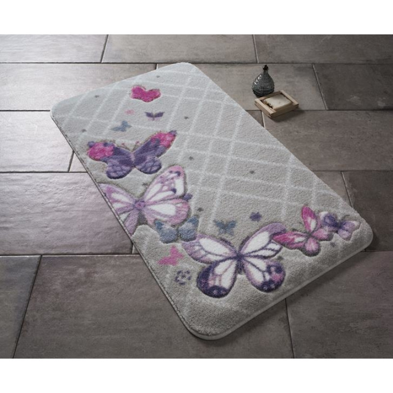Коврик для ванной Confetti Butterfly Plaid Purple 50*57
