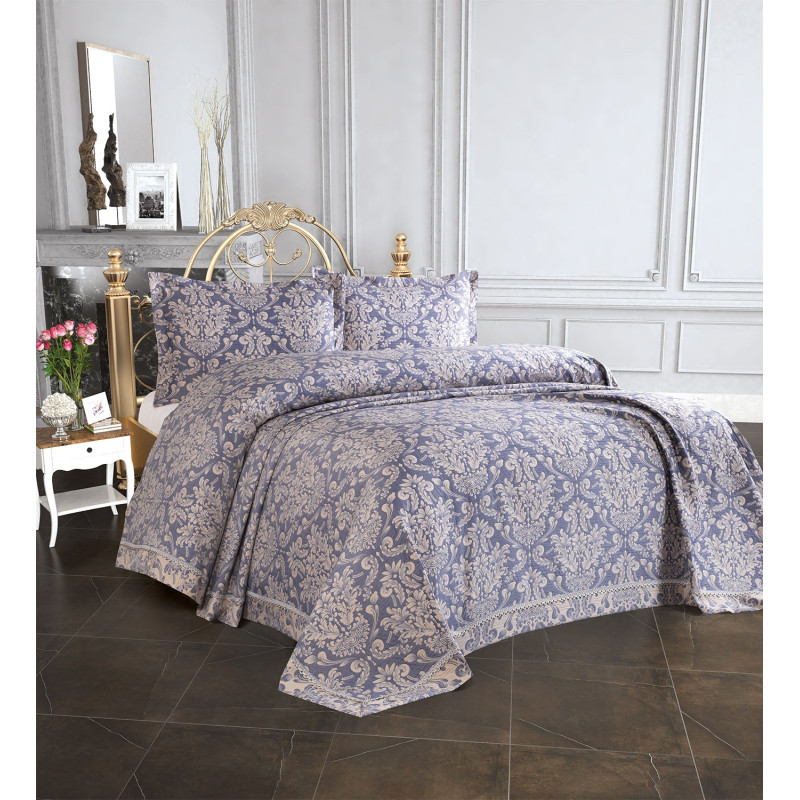 Покрывало Tropik Home Pandora Damask Navy Blue 1229-3 240x260
