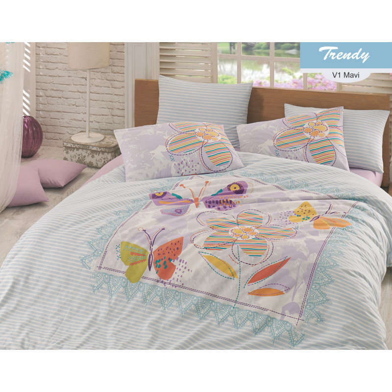 Комплект постельного белья Majoli Trendy v1 Blue 200x220