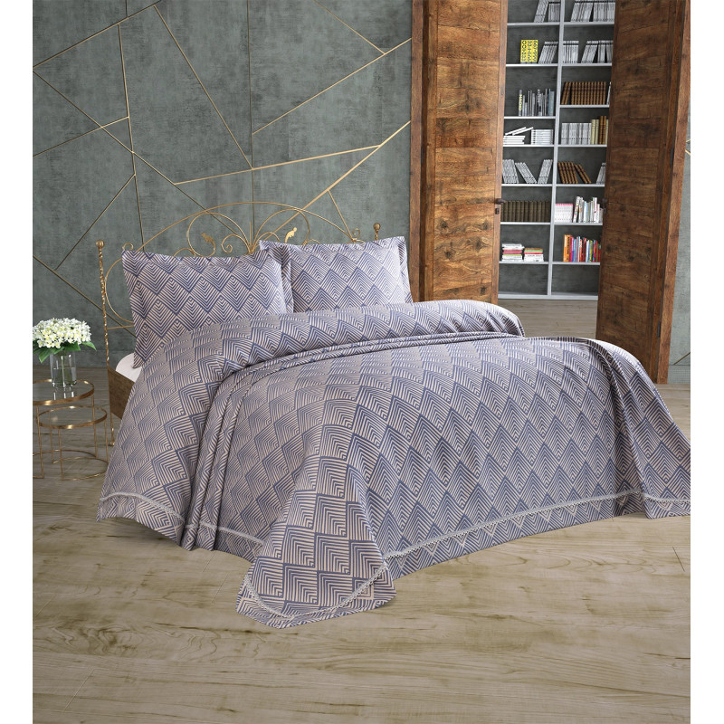 Покрывало Tropik Home Pandora Зигзаг Темно-синий 1229-5 240x260
