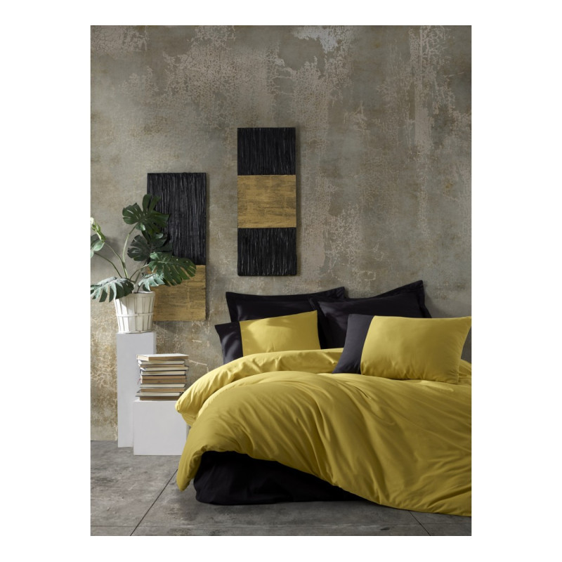 Постельное белье Cotton Box Plain Hardal Siyah 200x220
