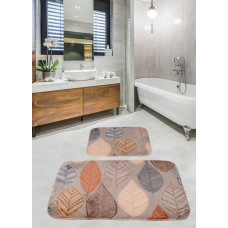 Коврик в ванную Diva Yaprak Grey, 60*100+50*60 см
