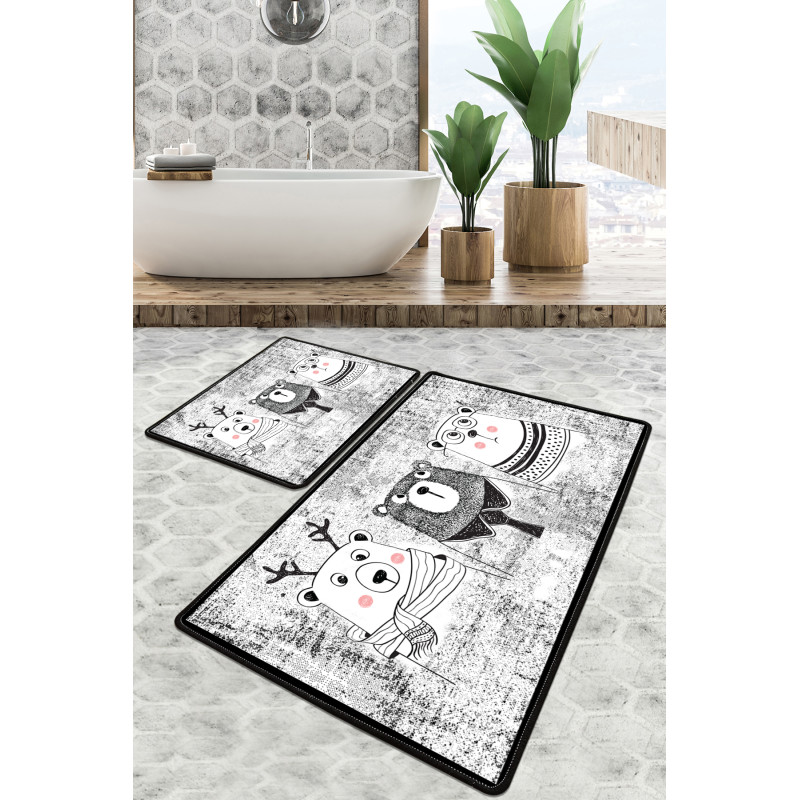 Набор ковриков для ванной Chilai Home THREE BEARS BANYO HALISI DJT 60x100+50x60
