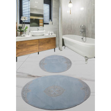 Набор ковриков для ванной комнаты с гипюром Diva Nice L Blue 60*100+50*60
