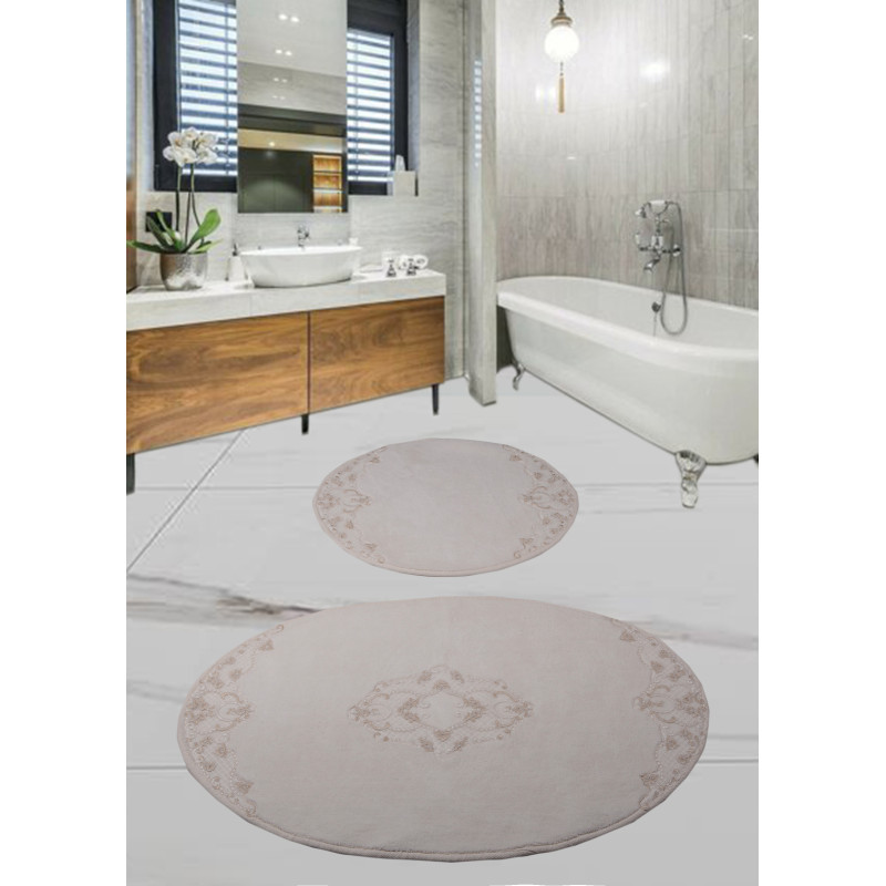 Набор ковриков для ванной комнаты с гипюром Diva Nice Ecru 60*100+50*60
