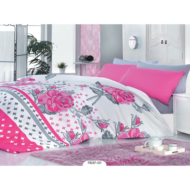 Постельное белье Zambak ранфорс 7637-01 200x220
