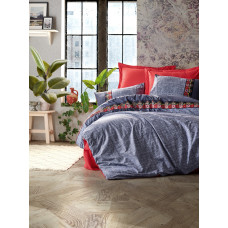 Комплект постельного белья Cotton Box Folk Art Lacivert 