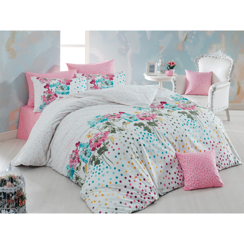 Постельное белье Majoli Sara v1 Pembe 200x220
