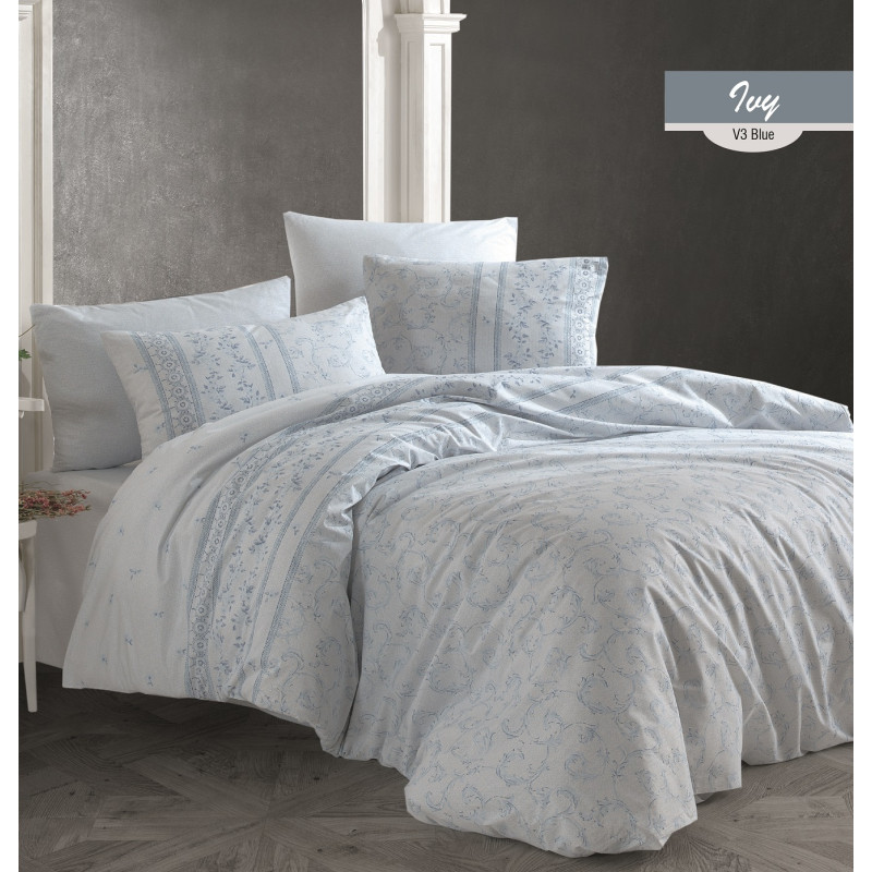 Комплект постельного белья Majoli Ivy v3 Blue 200x220