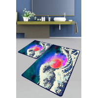 Набор ковриков для ванной Chilai Home TIDAL WAVE BANYO HALISI DJT 60x100+50x60
