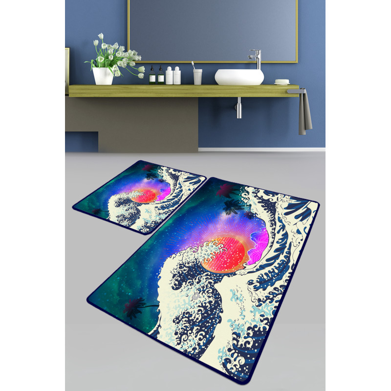 Набор ковриков для ванной Chilai Home TIDAL WAVE BANYO HALISI DJT 60x100+50x60
