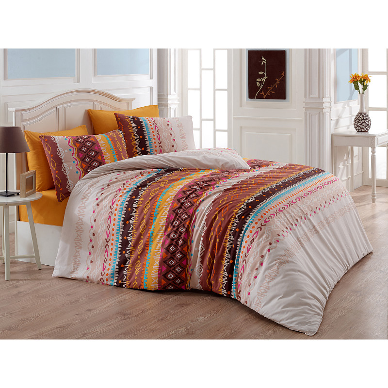 Постельное белье Majoli Melanie v4 Kahve 200x220
