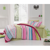 Постельное бельё Majoli ранфорс Vanessa v1 Fusya 200x220