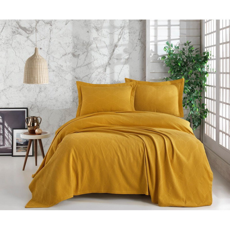 Покрывало Diva Сатин Горчичный 220x240
