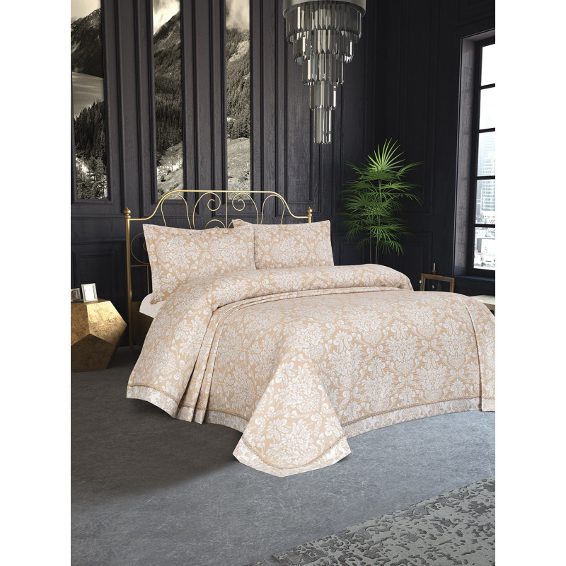 Покрывало Tropik Home Pandora Дамаск Бежевый 1289-9 240x260
