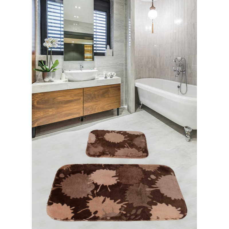 Набор ковриков для ванной комнаты Diva Damla Brown 60*100+50*60
