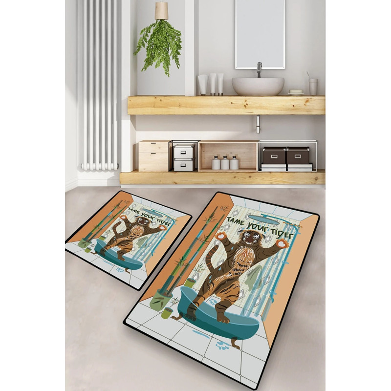 Набор ковриков для ванной комнаты Chilai Home Tame your tiger 60*100+50*60

