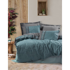 
Комплект постільної білизни Cotton Box Folk Art Erna Petrol 200x220 