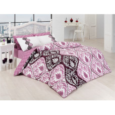 Постельное белье Majoli ранфорс Barok v2 Pembe 200x220
