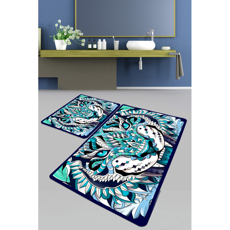 Набор ковриков для ванной Chilai Home BLEU TIGRE BANYO HALISI DJT 60x100+50x60
