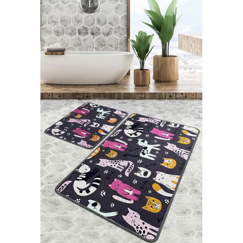 Набор ковриков для ванной Chilai Home PARK CAT BANYO HALISI DJT 60x100+50x60

