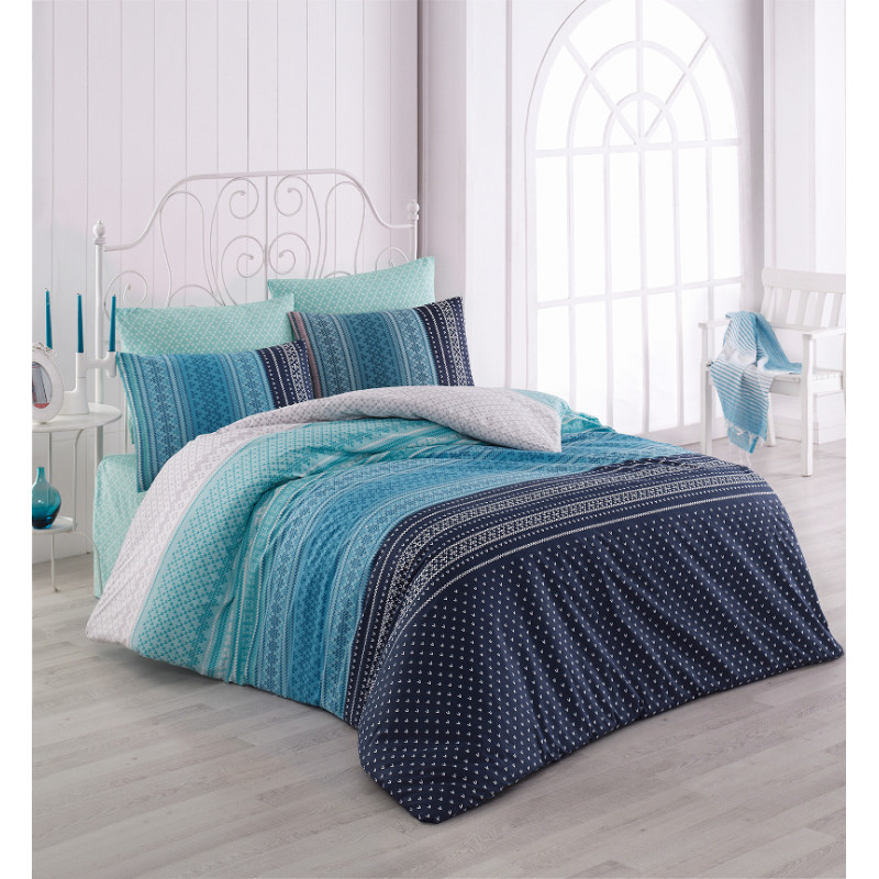 Постельное белье Majoli Summer v1 Mavi 200x220
