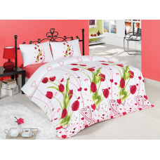 Постельное белье Majoli ранфорс Sine v2 Красный 200x220
