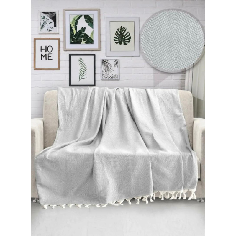 Плед Diva Waves светло-серый 170x230
