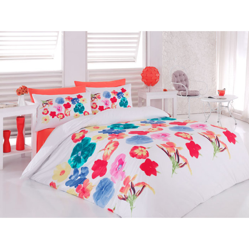 Постельное белье Majoli ранфорс Fancy v2 Pembe 200x220
