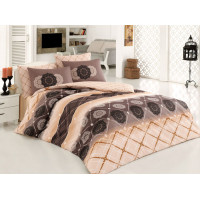 Постельное белье Majoli ранфорс Oryantal v4 Кофе 200x220
