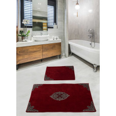 Набор ковриков для ванной комнаты с гипюром Diva Pretty Red 60*100+50*60
