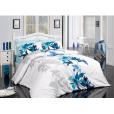 Постельное белье Majoli ранфорс Tuval v3 Mavi 200x220
