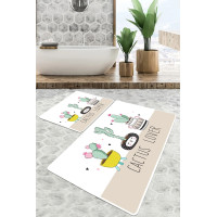 Набор ковриков для ванной комнаты Chilai Home Pink cactus 60*100+50*60

